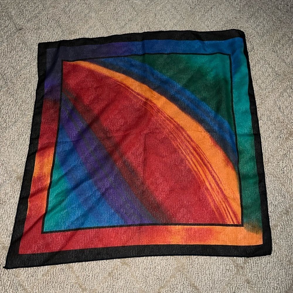 Colorful Abstract Square Scarf | Approx. 20" x 21"